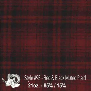 Wool Swatch - 95 - Red & Black Muted Plaid