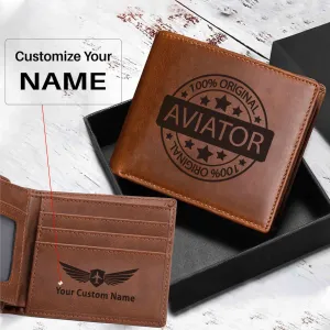 100 Original Aviator Designed Laser Leather Wallets