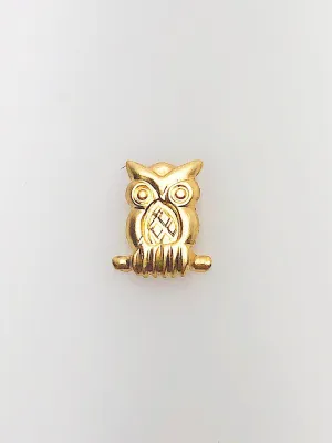 14K Gold Fill Owl Charm, 6.9x8.7mm, Made in USA - E46