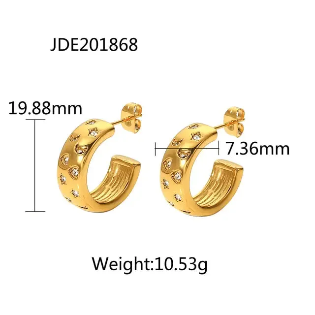 18K Gold Plated Hoop Earrings