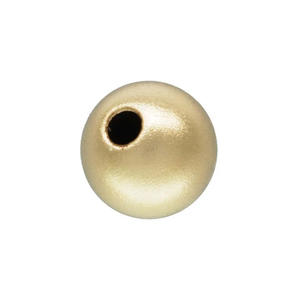 4.0mm Sandblast Bead 1.0mm Hole, 14k gold filled. Made in USA. #4004740SB