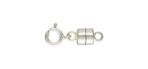 4.5mm Round Magnetic Clasp w/5.0mm Spring Ring, Sterling Silver. Made in USA. #5001513SR5