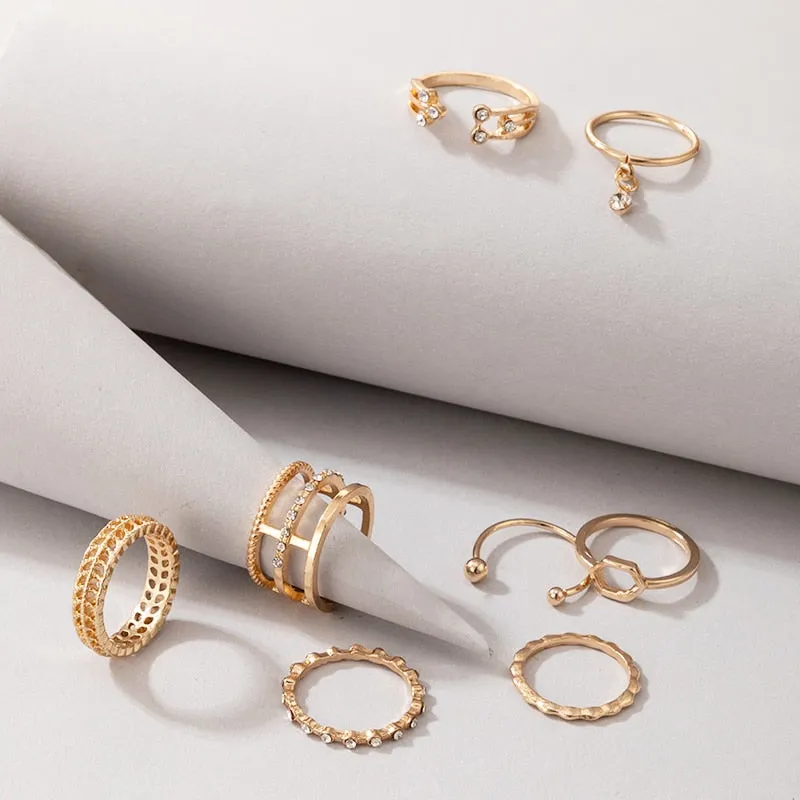 8pcs/set Rings for Women