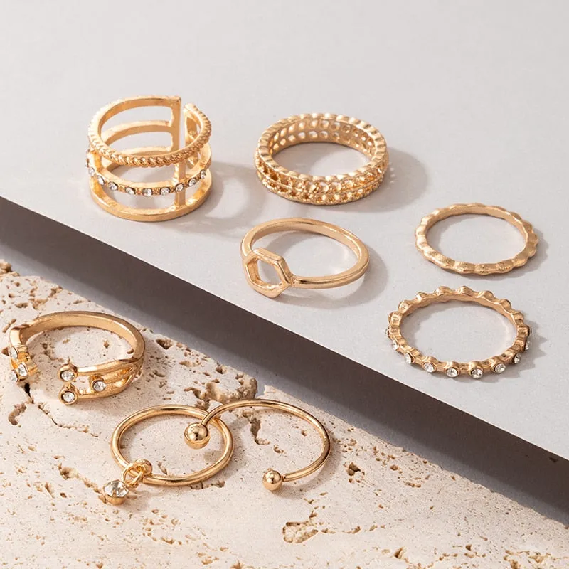 8pcs/set Rings for Women