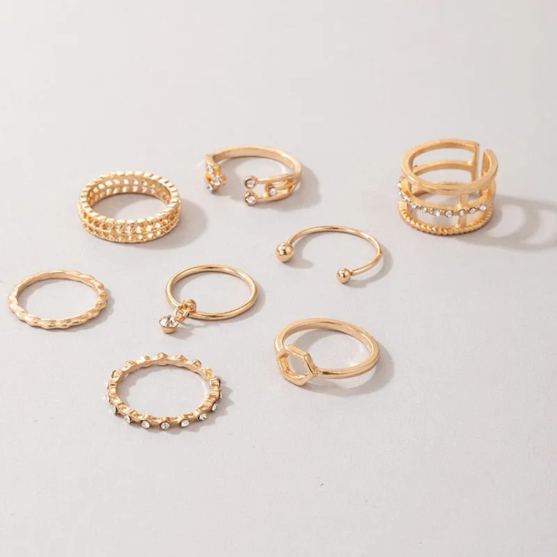 8pcs/set Rings for Women