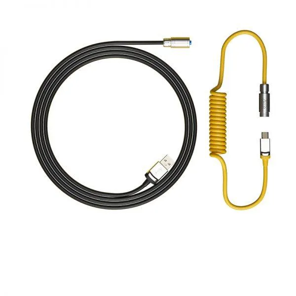 Akko Coiled Aviator Cable V2 (Black & Gold)