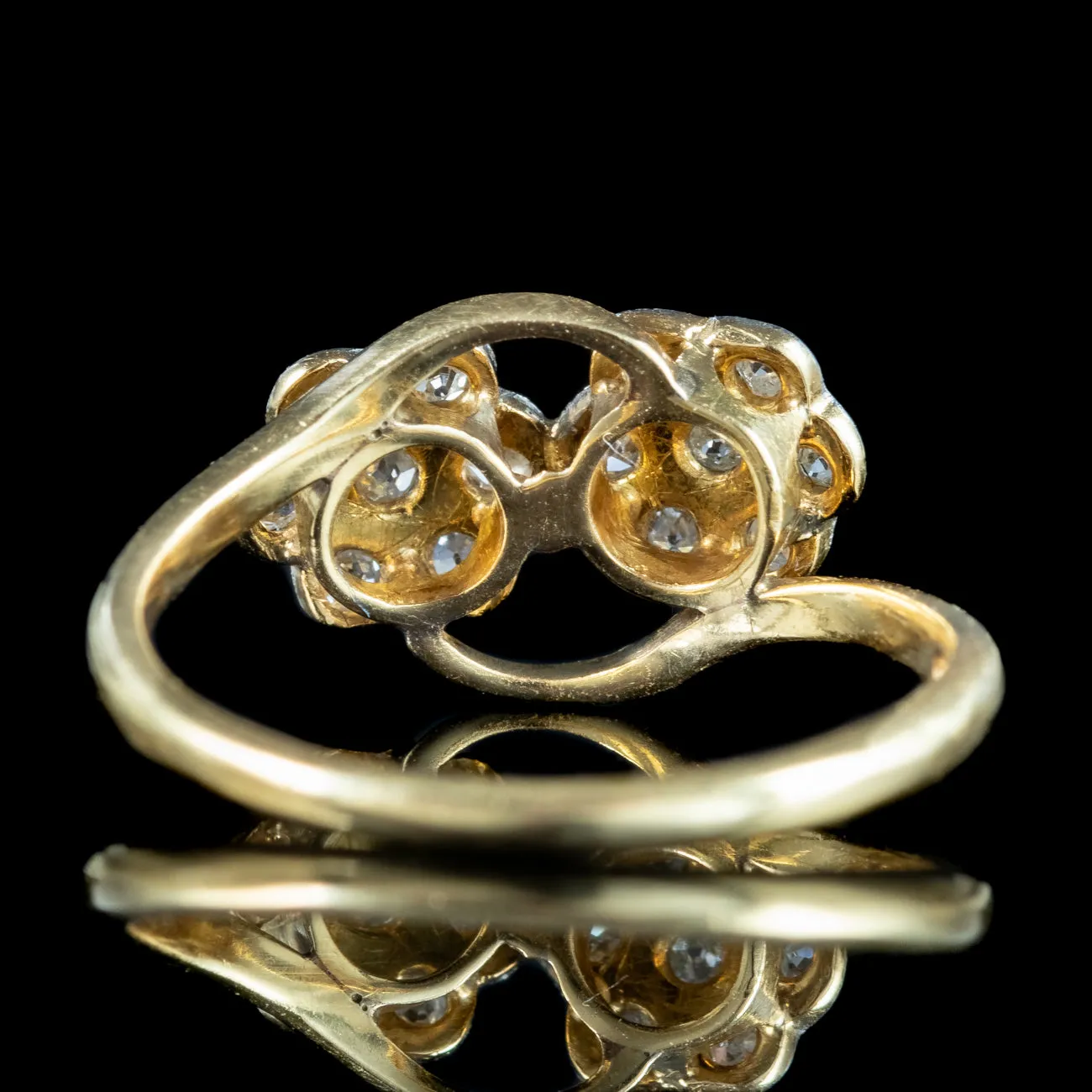 Antique Edwardian Diamond Toi Et Moi Flower Ring Dated 1915