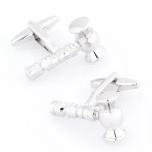 Auctioneer / Judge Gavel Cufflinks Silver