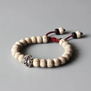 Bodhi Seeds Hand-Carved White Copper Lucky Bat Bracelet