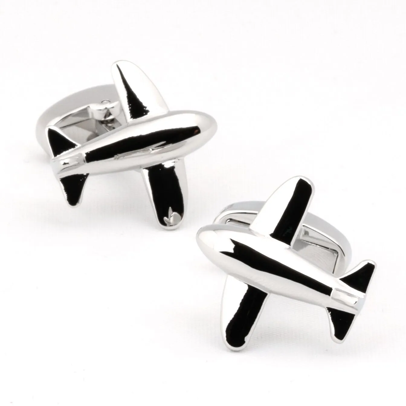 Bubble Plane Silver Cufflinks