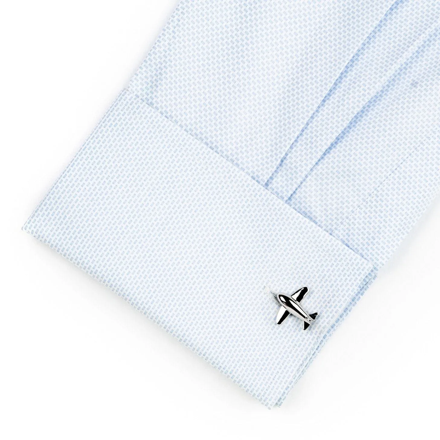 Bubble Plane Silver Cufflinks