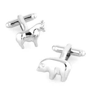 Bull and Bear Silver Cufflinks