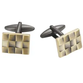 Burnish Gold Plated Woven Cufflinks