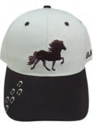 Cap Beige w embr. Icelandic horse on capand screen