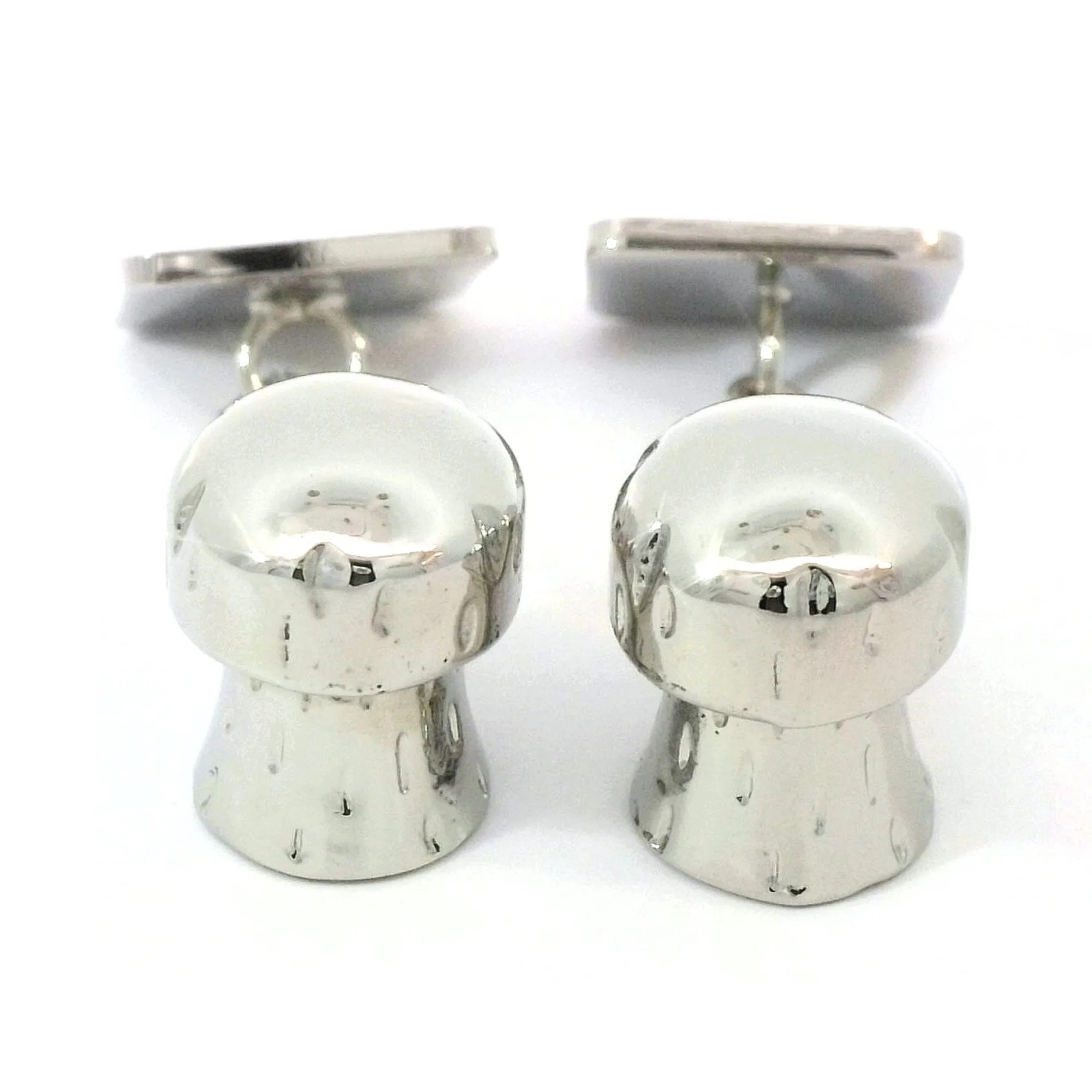 Champagne Cork Silver Cufflinks