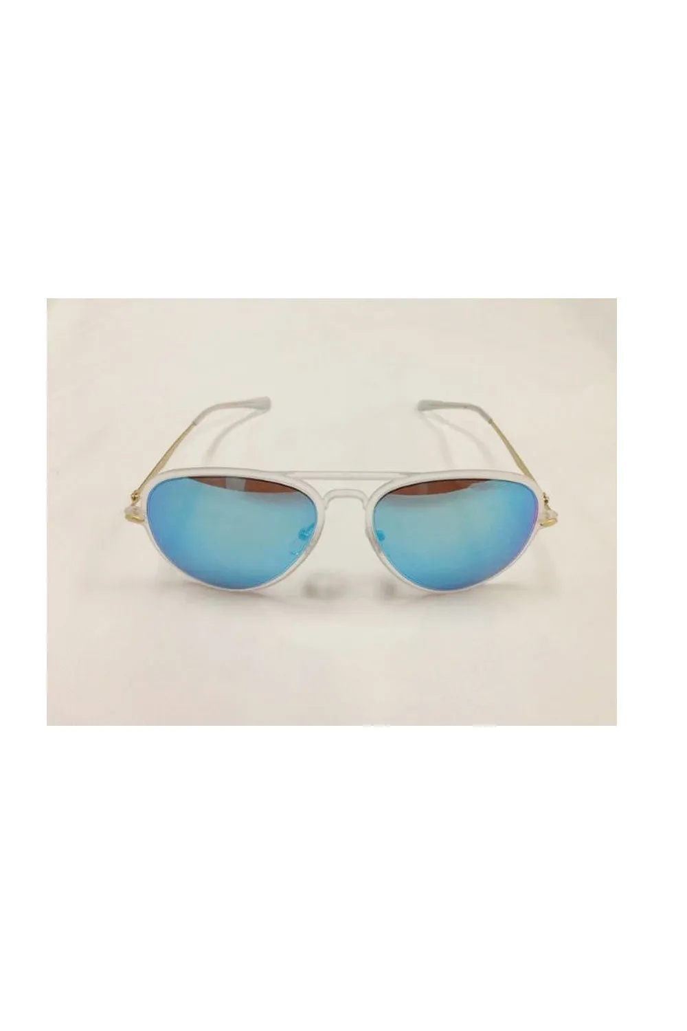 Clear Aviator Sunglasses with Metal Gold Arms