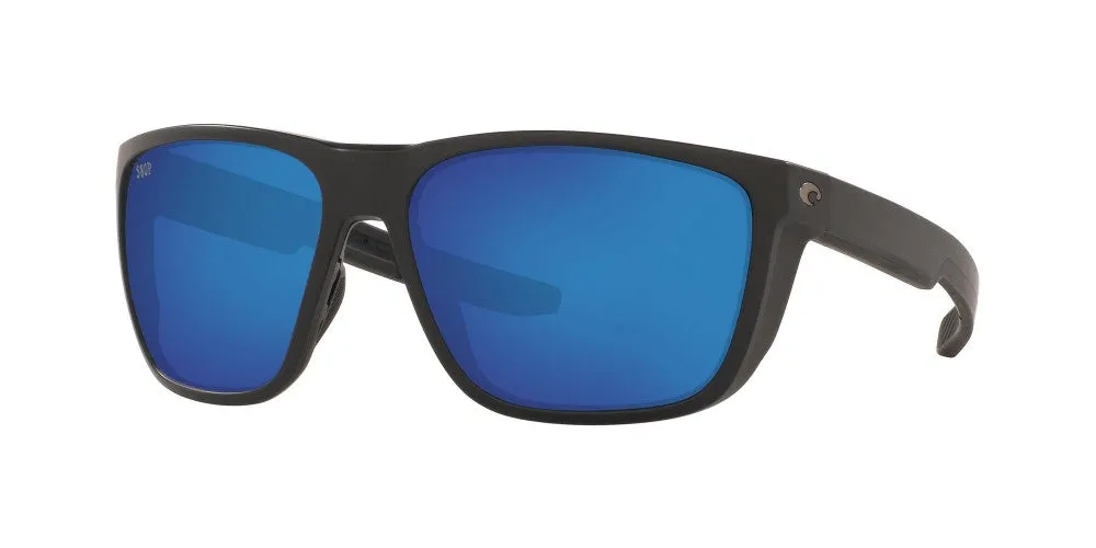 Costa Del Mar Mens Ferg Matte Black Frames - Blue Mirror Plastic Lens - Polarized Sunglasses