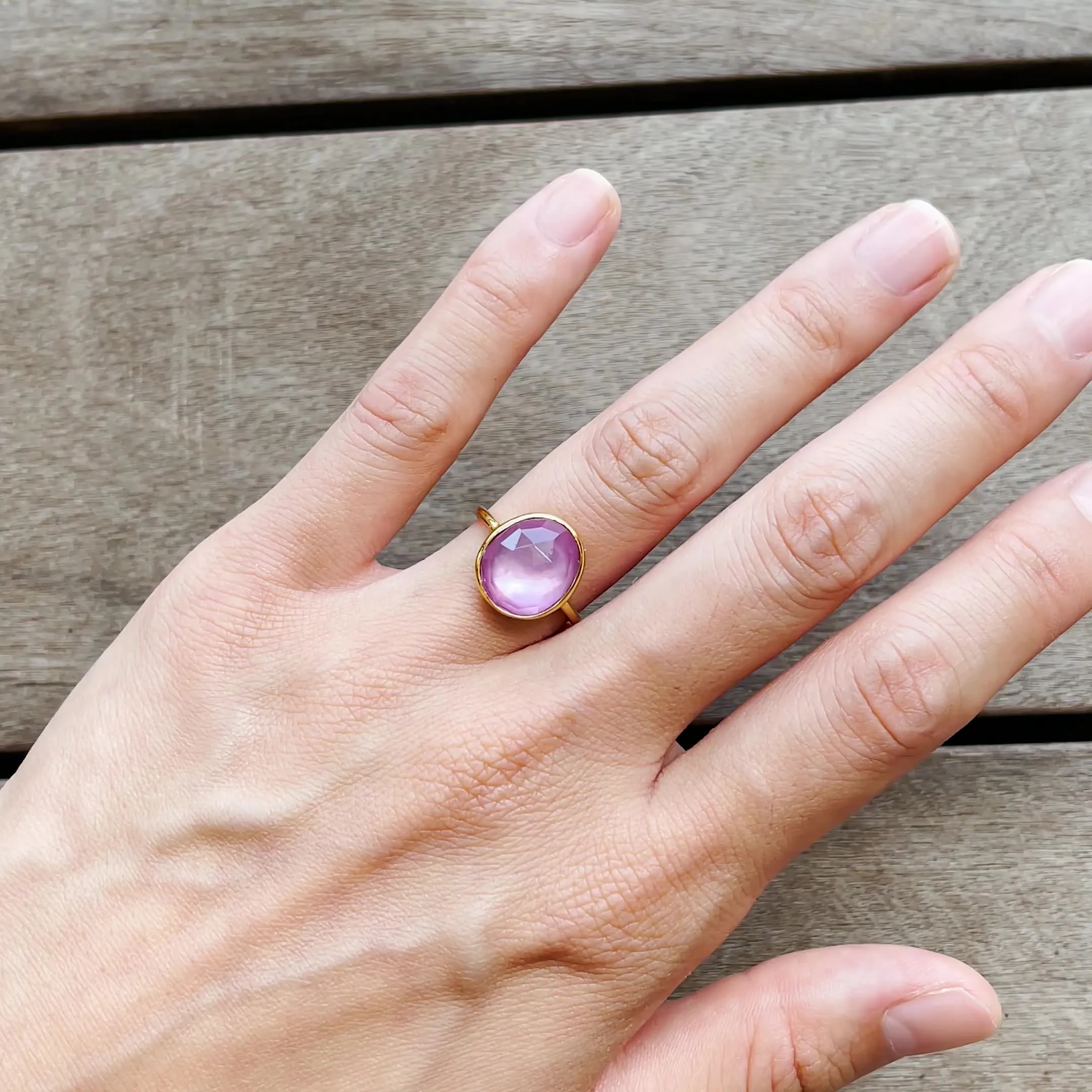 Deep Lavender Statement Ring - Window to my Soul