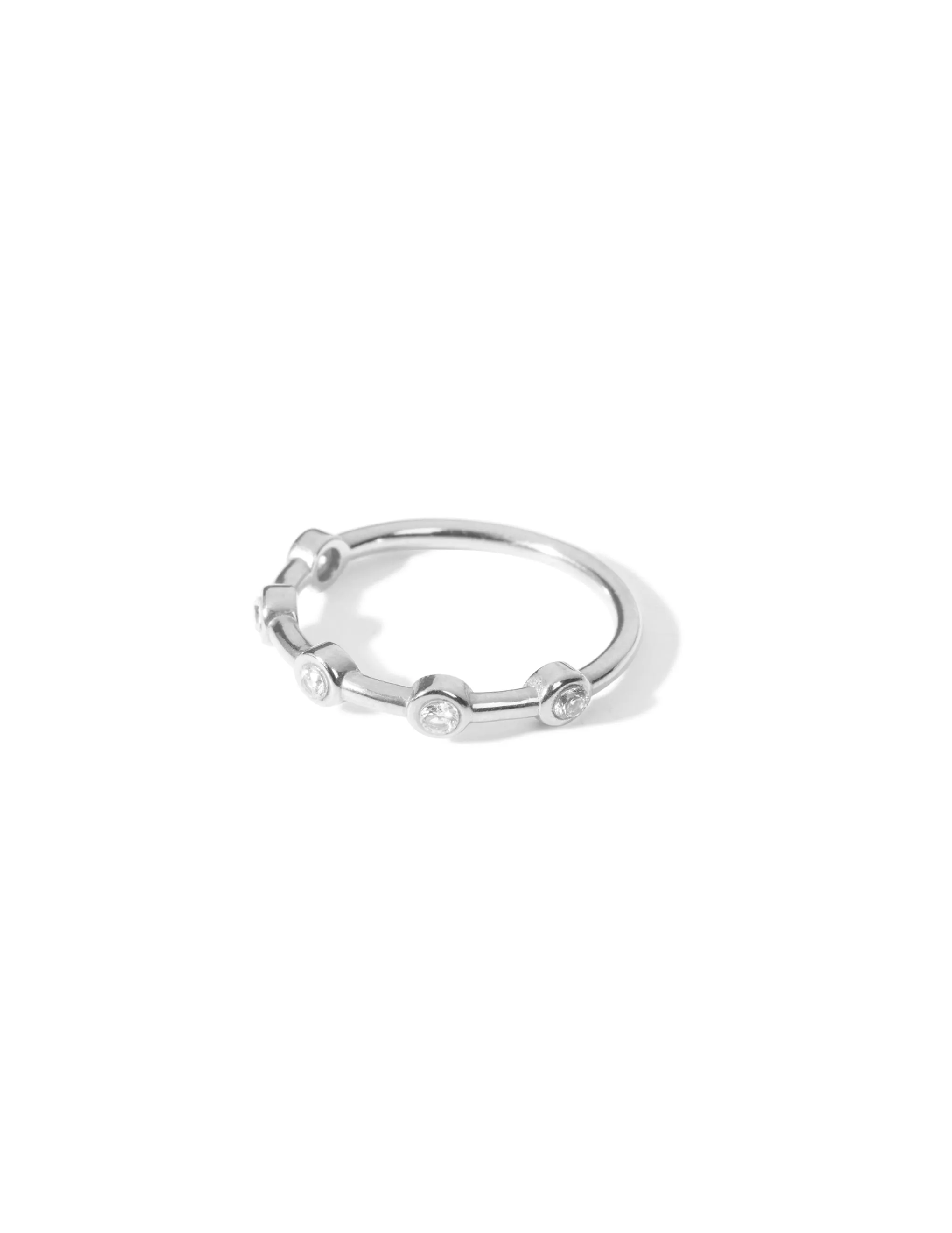 Demi Crystal Ring <br> Silver Vt