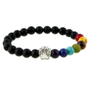 Dog Paw Lava Stone Chakra Bracelet