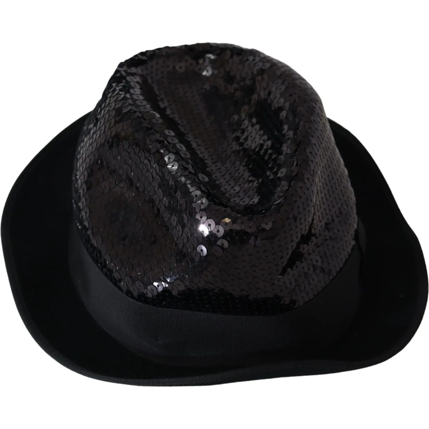 Dolce & Gabbana Elegant Black Sequin Fedora Hat