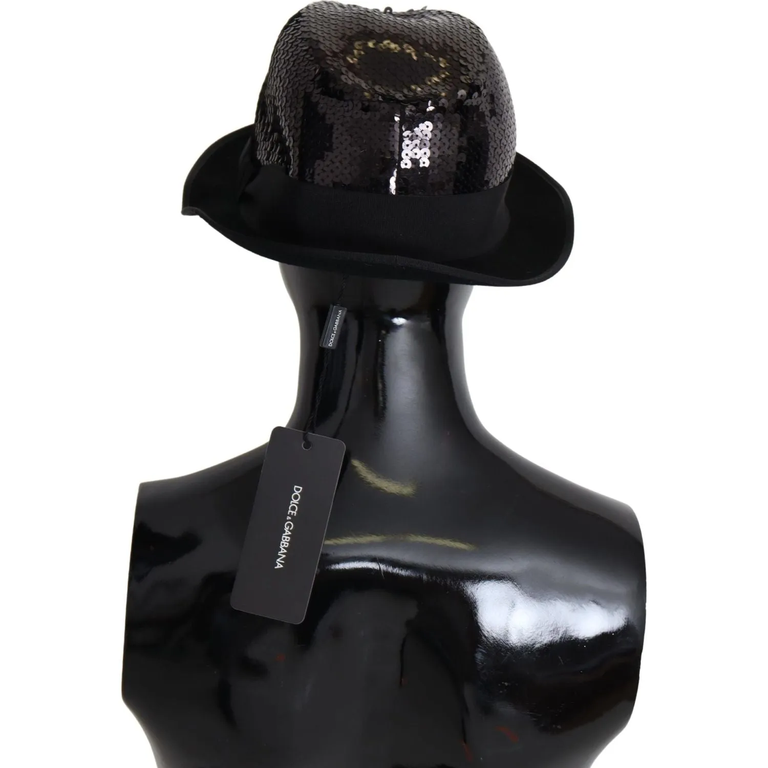 Dolce & Gabbana Elegant Black Sequin Fedora Hat