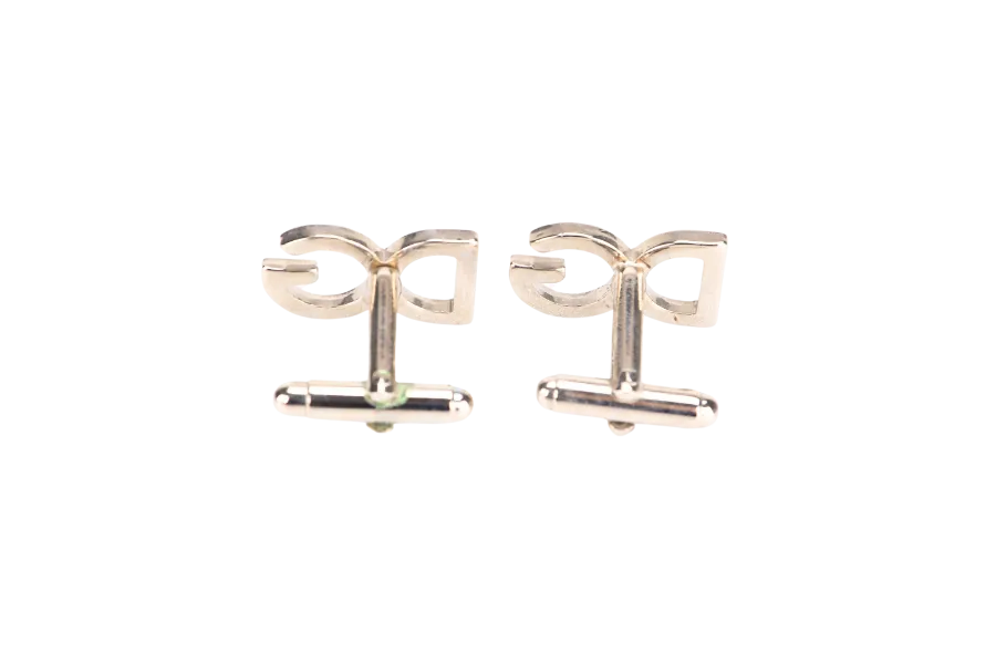 DOLCE&GABBANA SILVER CUFFLINKS DG INITIALS, NO BOX