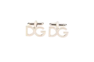 DOLCE&GABBANA SILVER CUFFLINKS DG INITIALS, NO BOX