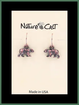 Earrings Dangle Copper Tone Bear