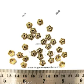 Golden bead caps 9 mm metal beadcaps  MBCG27 10 gm