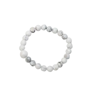 Howlite Stretchy Beaded Bracelet - Wrist Mala - 8mm