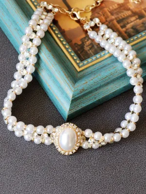 Latest Rhinestone Pearl Necklace