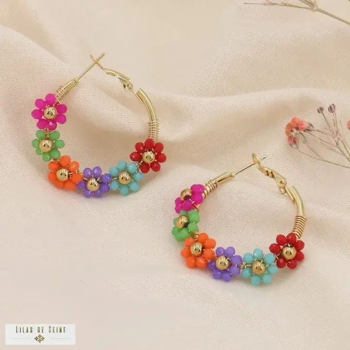 Lilas de Seine Daisy Hoop Earrings