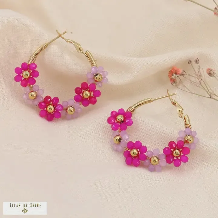 Lilas de Seine Daisy Hoop Earrings