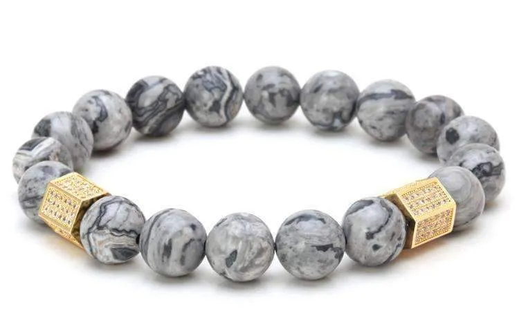 Marble Haze Natural Stone Beaded Bracelet