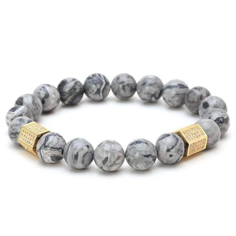 Marble Haze Natural Stone Beaded Bracelet