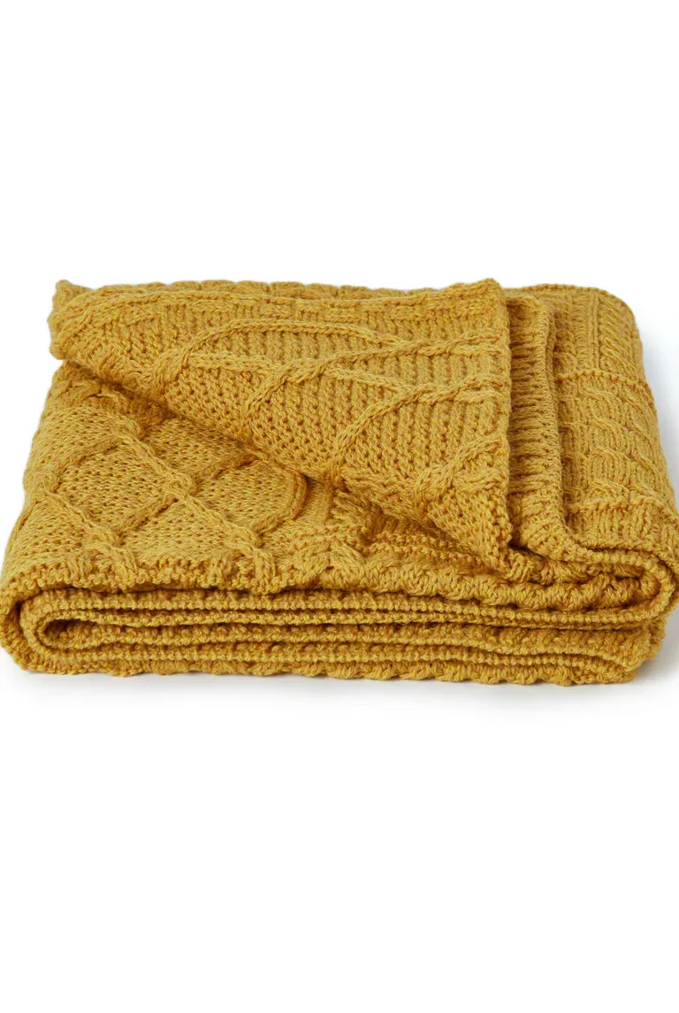 Merino Throw - Sunny Yellow