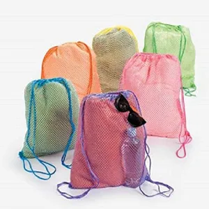 Neon Mesh Drawstring Bags Medium 13" x 17" | 12ct