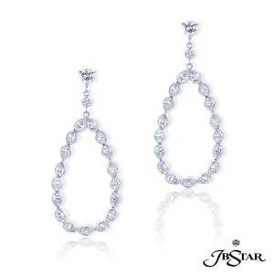 Pear & Oval Diamond Drop Earrings