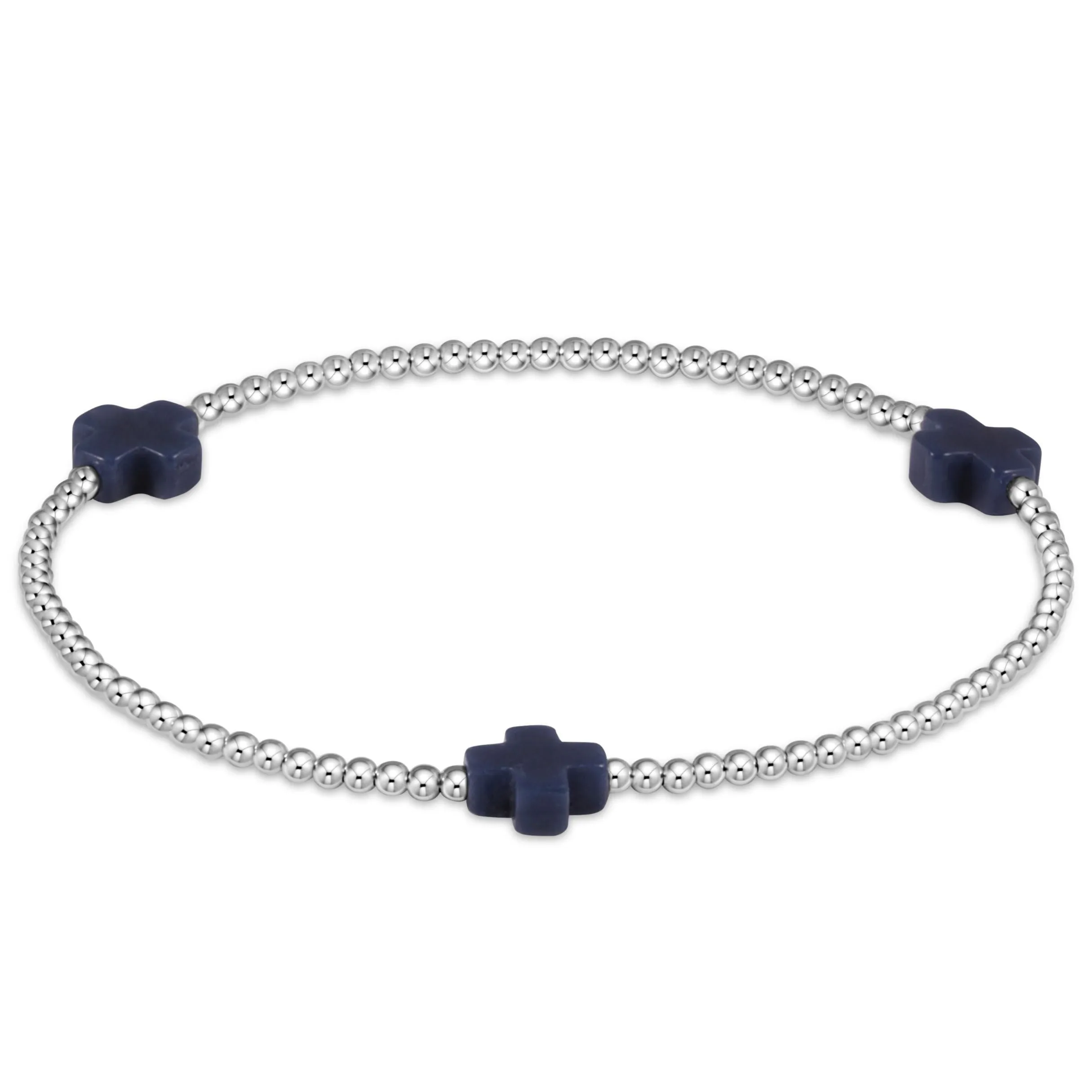 Signature Cross Sterling Pattern 2mm Bead Bracelet