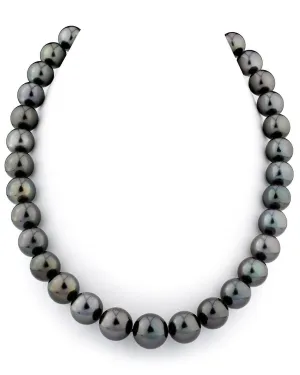 Tahitian True Round Pearl Necklace, 11.0-14.0mm - AAAA Quality