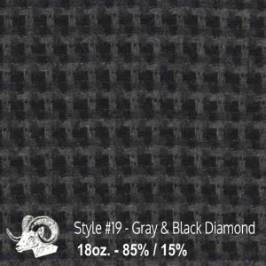 Wool Swatch - 19 - Gray & Black Diamond